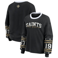 New Orleans Saints WEAR by Erin Andrews Women's Sport Long-Sleeve T-Shirt Black - NFL