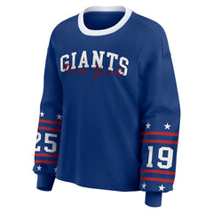 New York Giants WEAR by Erin Andrews Women's Sport Long-Sleeve T-Shirt Royal - NFL