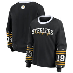 Pittsburgh Steelers WEAR by Erin Andrews Women's Sport Long-Sleeve T-Shirt Black - NFL