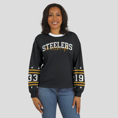 Pittsburgh Steelers WEAR by Erin Andrews Women's Sport Long-Sleeve T-Shirt Black - NFL