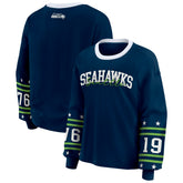 Seattle Seahawks WEAR by Erin Andrews Women's Sport Long-Sleeve T-Shirt College Navy - NFL