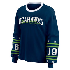 Seattle Seahawks WEAR by Erin Andrews Women's Sport Long-Sleeve T-Shirt College Navy - NFL