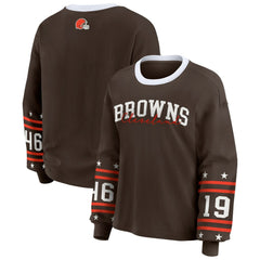 Cleveland Browns WEAR by Erin Andrews Women's Sport Long-Sleeve T-Shirt Brown - NFL