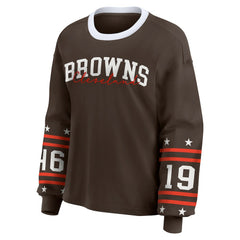 Cleveland Browns WEAR by Erin Andrews Women's Sport Long-Sleeve T-Shirt Brown - NFL