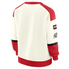 San Francisco 49ers WEAR by Erin Andrews Women's Racing Crew V-Neck Sweatshirt Cream - NFL