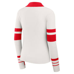 Kansas City Chiefs WEAR by Erin Andrews Women's Ribbed Henley Polo Sweater White - NFL