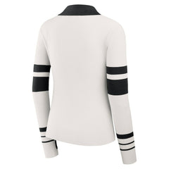 New Orleans Saints WEAR by Erin Andrews Women's Ribbed Henley Polo Sweater White - NFL