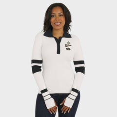 New Orleans Saints WEAR by Erin Andrews Women's Ribbed Henley Polo Sweater White - NFL