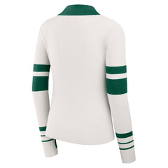 New York Jets WEAR by Erin Andrews Women's Ribbed Henley Polo Sweater White - NFL