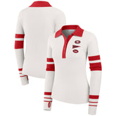 San Francisco 49ers WEAR by Erin Andrews Women's Ribbed Henley Polo Sweater White - NFL