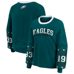 Philadelphia Eagles WEAR by Erin Andrews Women's Plus Size Sport Long-Sleeve T-Shirt Midnight Green - NFL