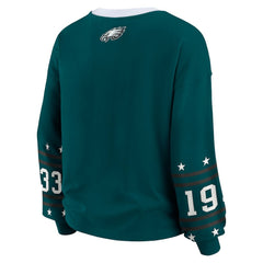 Philadelphia Eagles WEAR by Erin Andrews Women's Plus Size Sport Long-Sleeve T-Shirt Midnight Green - NFL