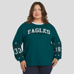 Philadelphia Eagles WEAR by Erin Andrews Women's Plus Size Sport Long-Sleeve T-Shirt Midnight Green - NFL