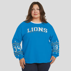 Detroit Lions WEAR by Erin Andrews Women's Plus Size Sport Long-Sleeve T-Shirt Blue - NFL