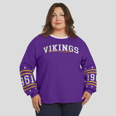 Minnesota Vikings WEAR by Erin Andrews Women's Plus Size Sport Long-Sleeve T-Shirt Purple - NFL
