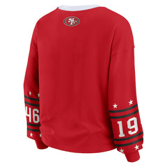 San Francisco 49ers WEAR by Erin Andrews Women's Plus Size Sport Long-Sleeve T-Shirt Scarlet - NFL