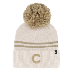 Chicago Cubs '47 Women's Latte Cuffed Knit Hat with Pom Sale