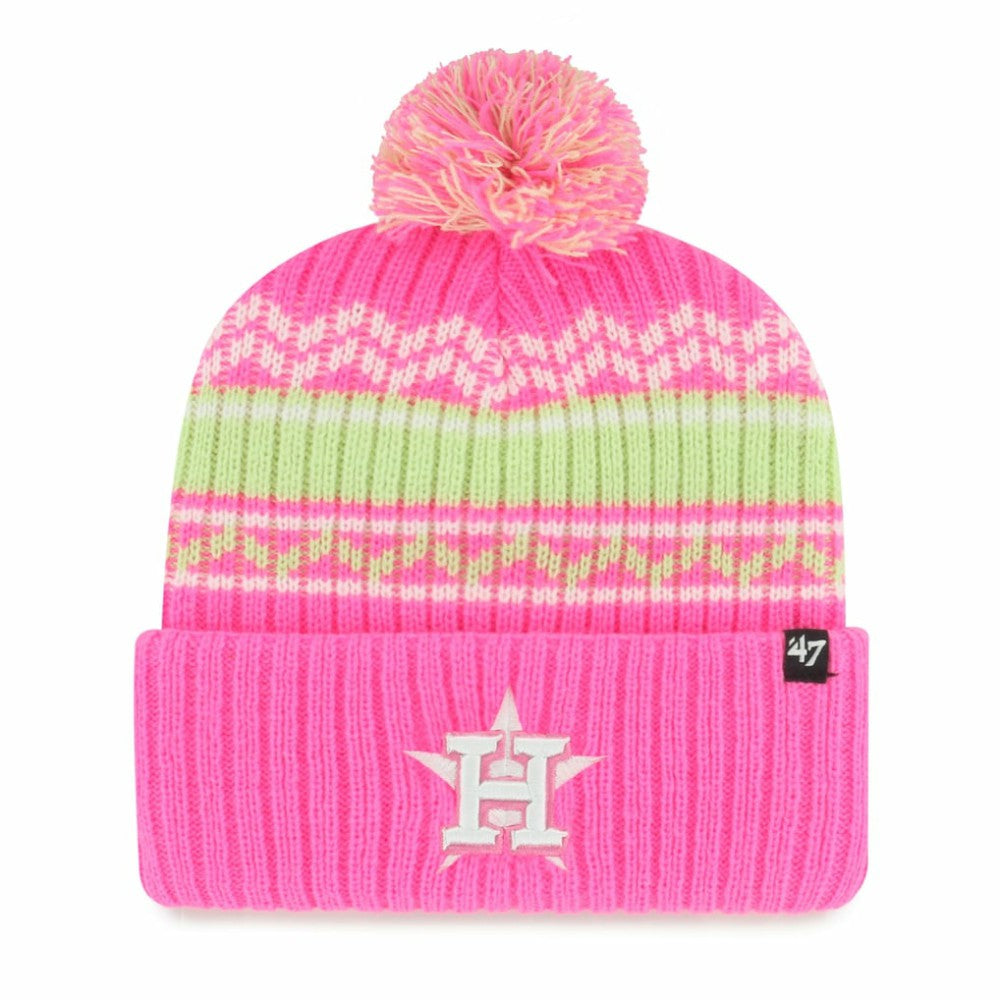 Houston Astros '47 Youth Polar Vortex Cuffed Knit Hat with Pom On Sale