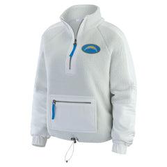 Los Angeles Chargers WEAR by Erin Andrews Women's Polar Fleece Half-Zip Jacket White - NFL