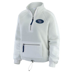 Tennessee Titans WEAR by Erin Andrews Women's Polar Fleece Half-Zip Jacket White - NFL