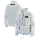 Baltimore Ravens WEAR by Erin Andrews Women's Polar Fleece Half-Zip Jacket White - NFL