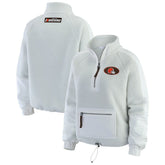 Cleveland Browns WEAR by Erin Andrews Women's Polar Fleece Half-Zip Jacket White - NFL