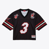 Mitchell & Ness - Dwyane Wade Miami Heat x DANNIJO Women's Cropped Football Fashion Jersey - Black