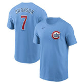Dansby Swanson Chicago Cubs Nike Fuse Name & Number T-Shirt On Sale