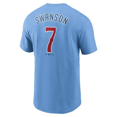 Dansby Swanson Chicago Cubs Nike Fuse Name & Number T-Shirt On Sale
