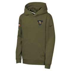 Minnesota Vikings Youth 2025 Salute to Service Club Fleece Hoodie Olive - Nike