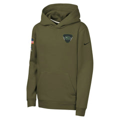 New York Jets Youth 2025 Salute to Service Club Fleece Hoodie Olive - Nike