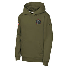 Atlanta Falcons Youth 2025 Salute to Service Club Fleece Hoodie Olive - Nike
