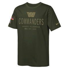 Washington Commanders Youth 2025 Salute to Service Sideline Dri-FIT T-Shirt Olive - Nike