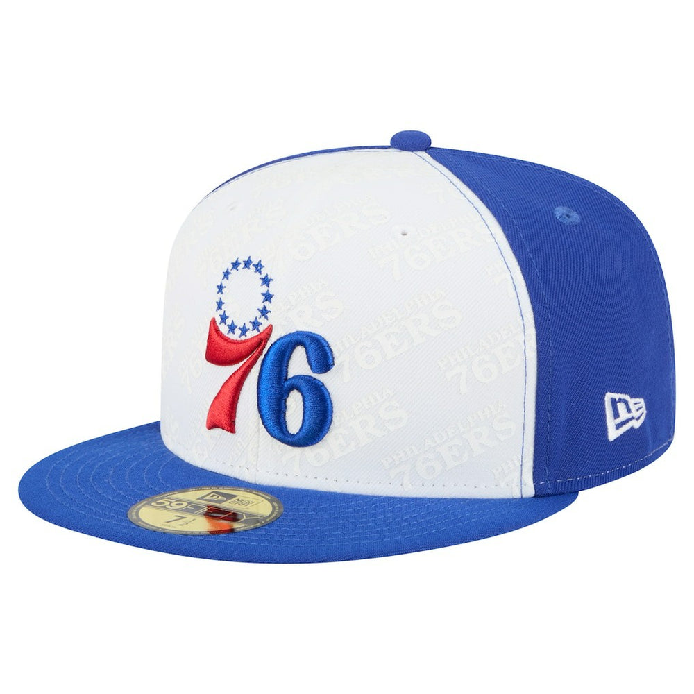 New Era - Philadelphia 76ers Repeat 59Fifty Fitted Hat - White/Royal