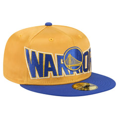 New Era - Golden State Warriors Satin Two-Tone 59FIFTY Fitted Hat - Gold/Royal