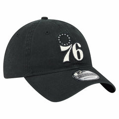 New Era - Philadelphia 76ers Stamp Fabric Applique 9TWENTY Adjustable Hat - Black