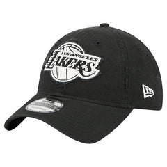 New Era - Los Angeles Lakers Stamp Fabric Applique 9TWENTY Adjustable Hat - Black