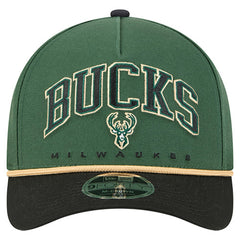 New Era - Milwaukee Bucks Bold Arch COOLERA 9FORTY A-Frame M-Crown Adjustable Hat - Hunter Green