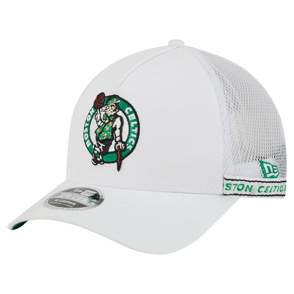 New Era - Boston Celtics Featherweight Team Tape 9FORTY M-Crown A-Frame Adjustable Hat - White