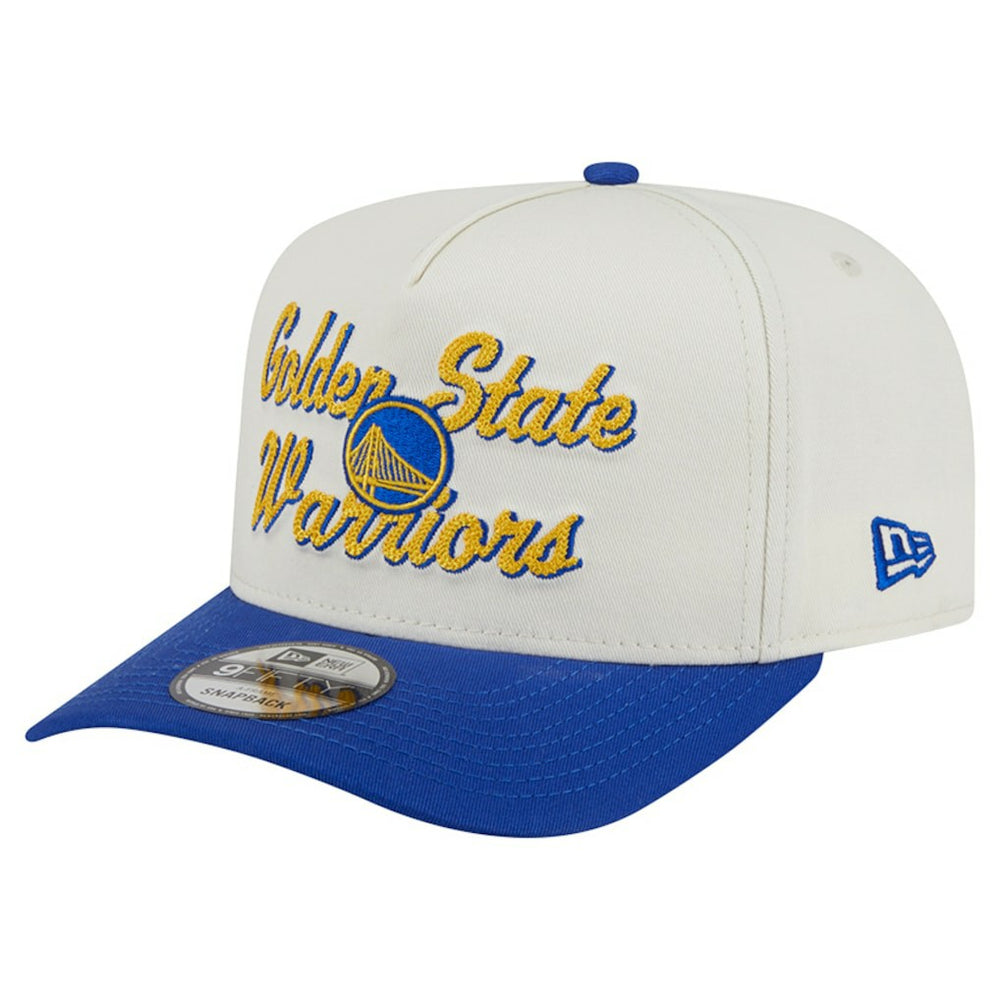 New Era - Golden State Warriors Chainstitch 9FIFTY A-Frame Snapback Hat - Cream/Royal