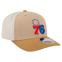 New Era - Philadelphia 76ers Two-Tone 9SEVENTY Adjustable Trucker Hat - Tan/Light Brown