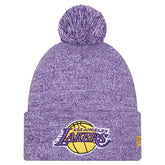 New Era - Los Angeles Lakers Marled Cuffed Knit Hat with Pom - Purple