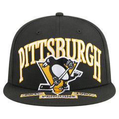 Pittsburgh Penguins New Era Oversized Vintage Arch 59Fifty Fitted Hat Black