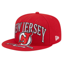 New Jersey Devils - New Era Oversized Vintage Arch 59Fifty Fitted Hat Red