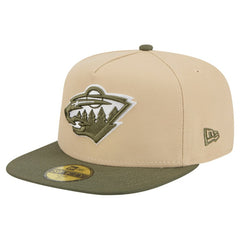 Minnesota Wild - New Era Color Pack Two-Tone 59FIFTY A-Frame Fitted Hat Tan/Olive