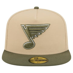 St. Louis Blues - New Era Color Pack Two-Tone 59FIFTY A-Frame Fitted Hat Tan/Olive