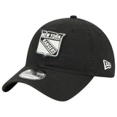 New York Rangers New Era Stamp Fabric Applique 9TWENTY Adjustable Hat Black
