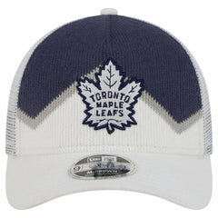 Toronto Maple Leafs - New Era Hockey Sock 9FORTY A-Frame M-Crown Adjustable Trucker Hat White/Blue