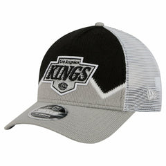 Los Angeles Kings - New Era Hockey Sock 9FORTY A-Frame M-Crown Adjustable Trucker Hat Silver/Black