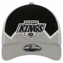 Los Angeles Kings - New Era Hockey Sock 9FORTY A-Frame M-Crown Adjustable Trucker Hat Silver/Black